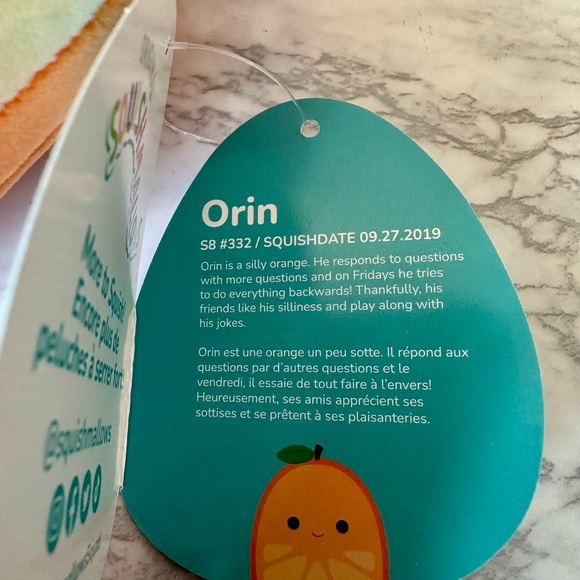 NWT 8" Orin the Orange Squishmallow - Picture 3 of 3